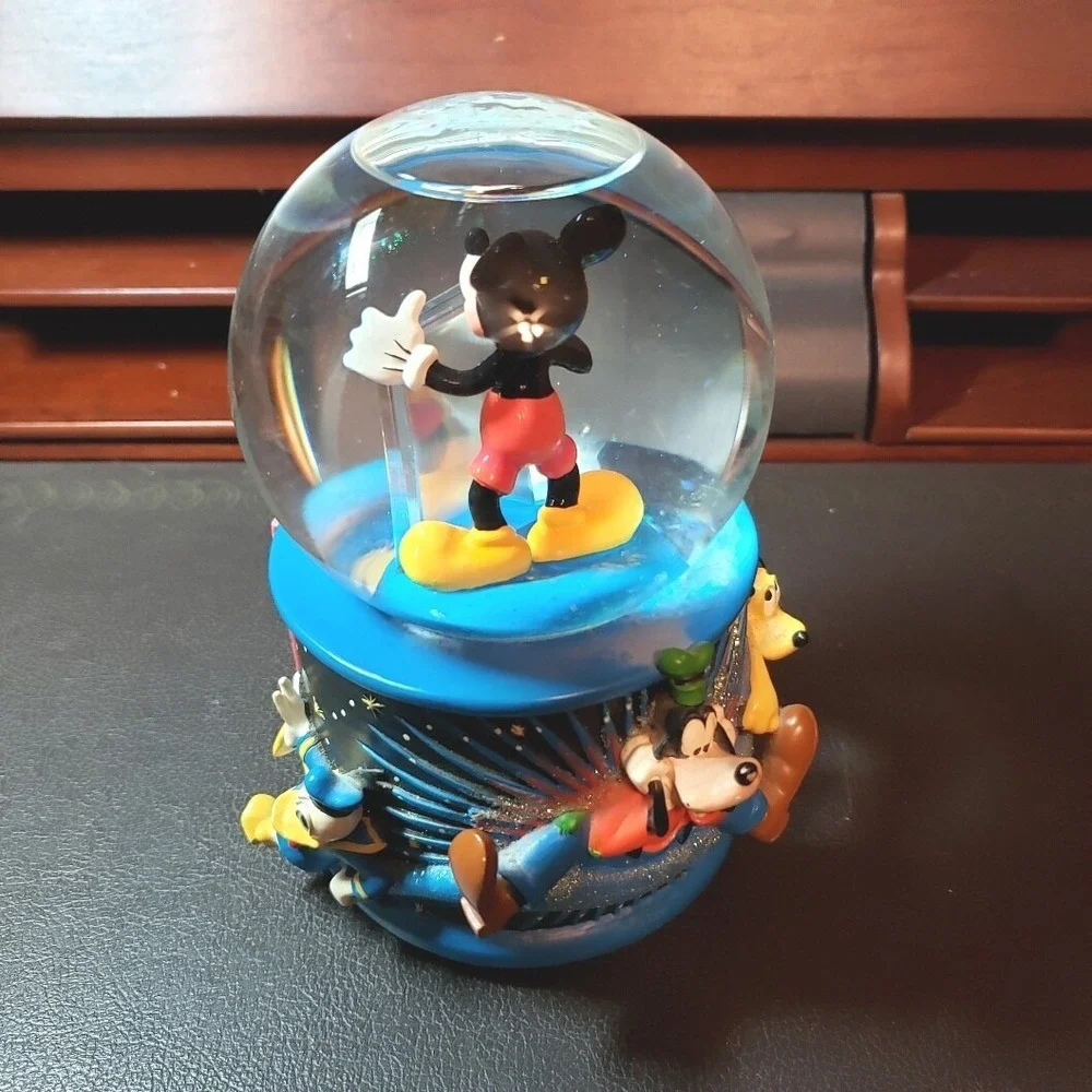 100th Anniversary Mickey Mouse 2001 Glitter Snow Globe Music Box Zip-A-De-DooDah